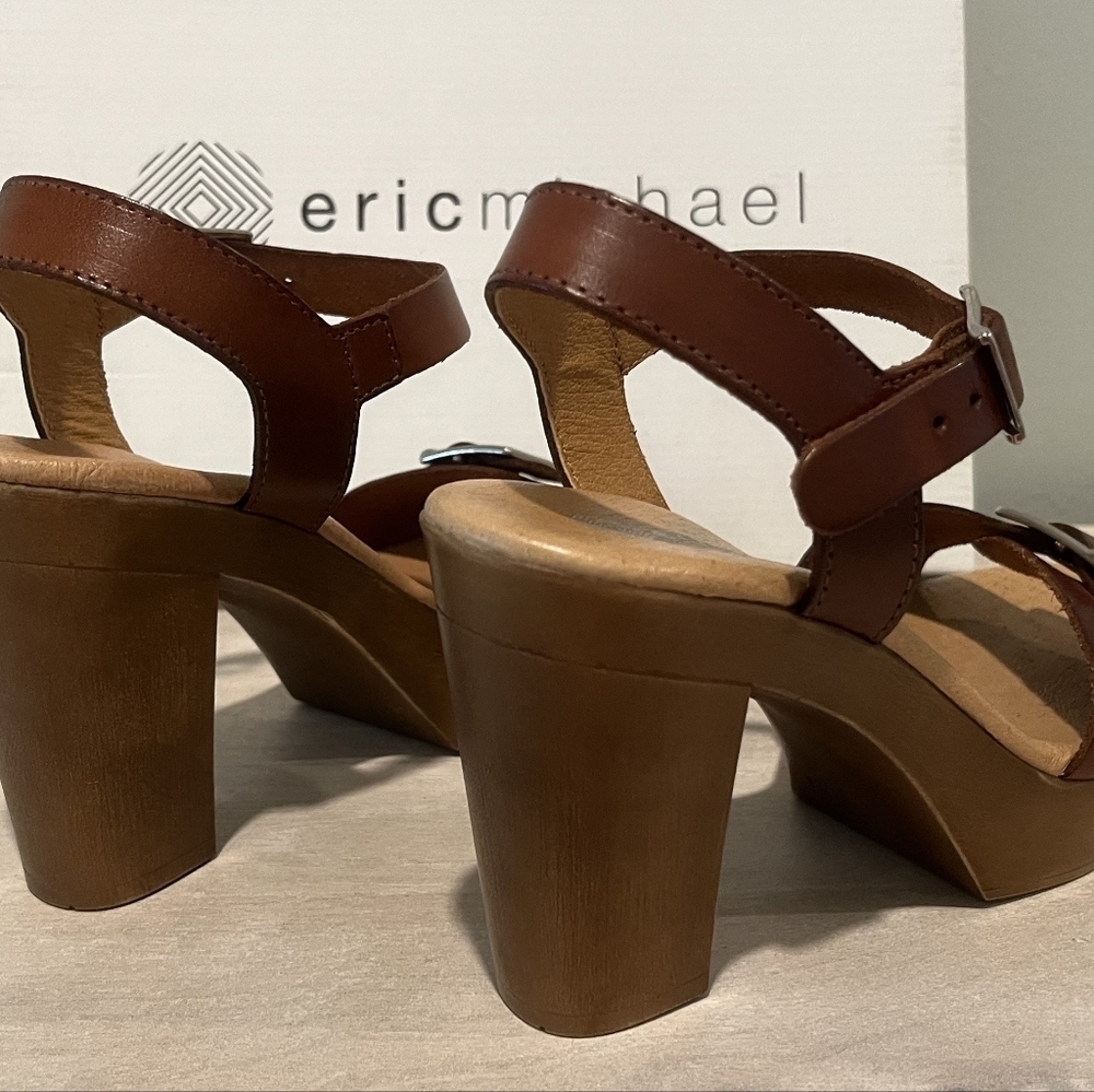 Eric Michael Jasmine Platform Heels in Brown Leather. Size EU 36. New In…‎ - Picture 3 of 14